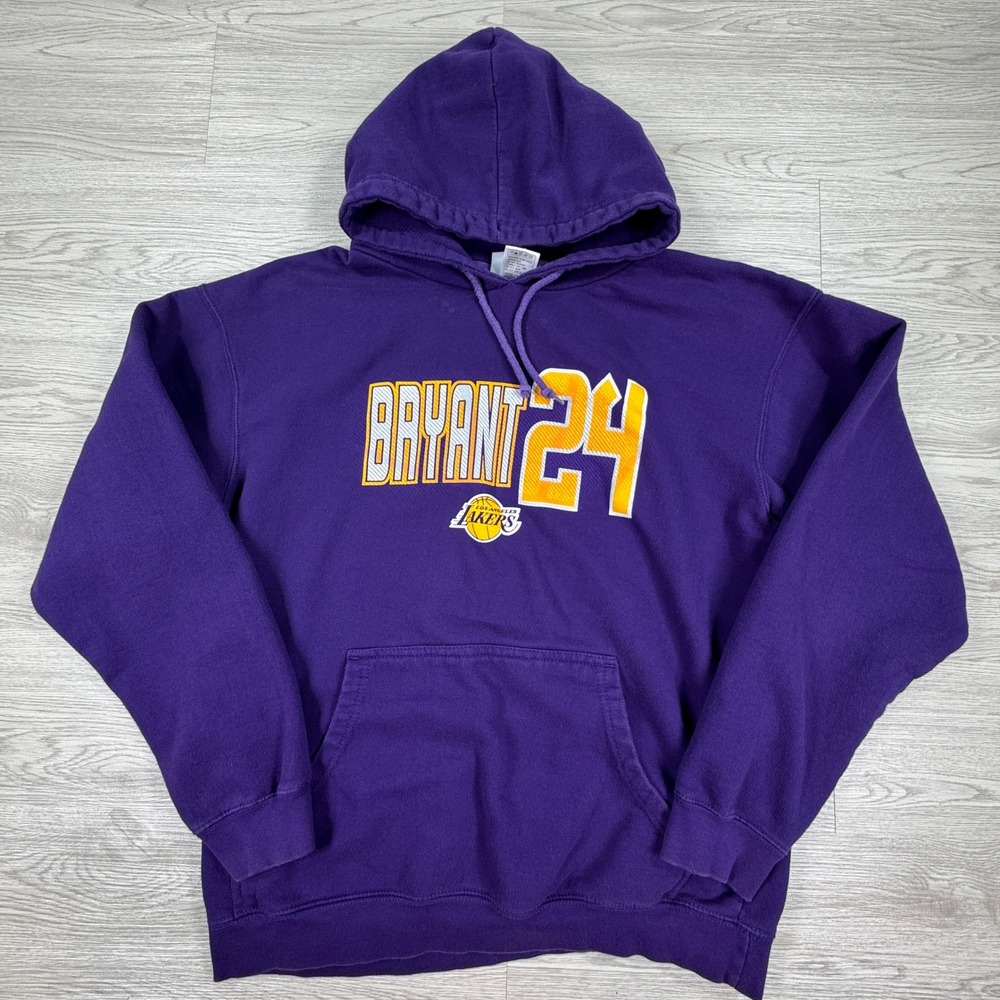 NBA Mens Hoodie Los Angeles Lakers Kobe Bryant 24 Purple Large Graphic Pullover